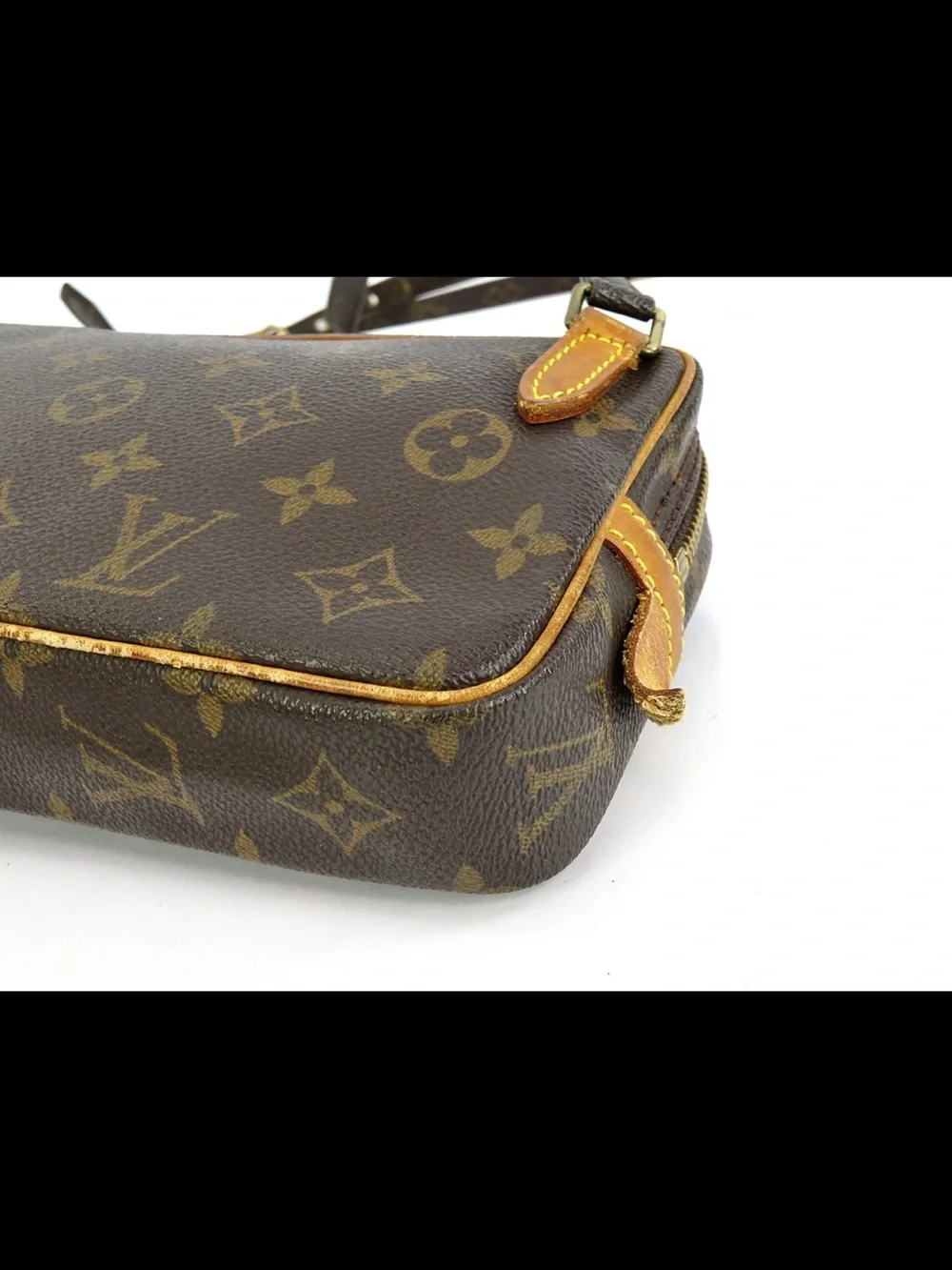 Louis Vuitton Monogram Canvas Crossbody with Tan Leather Trim